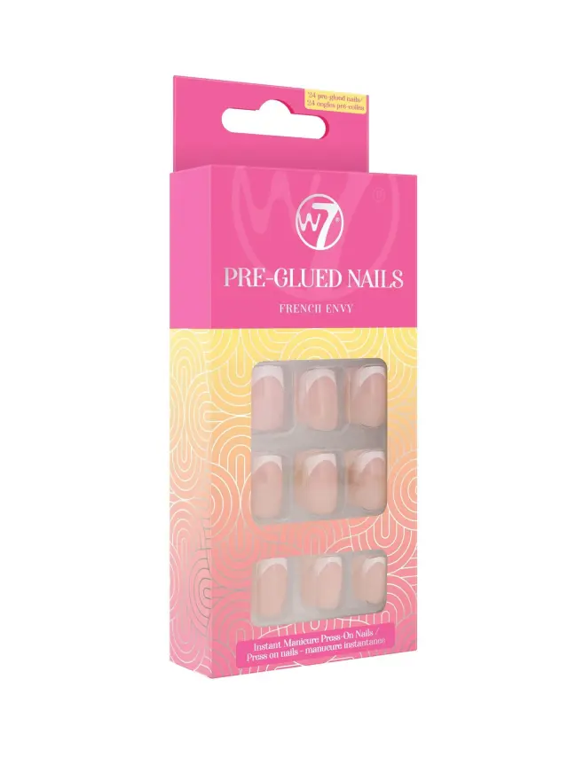 Pre-Glued Press On Nails French Envy W7