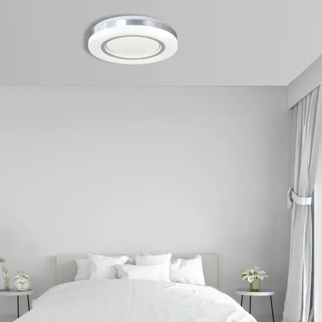 InLight Πλαφονιέρα οροφής LED 36W 3CCT (by tuya) από λευκό και ασημί ακρυλικό D:50cm (42016-Α) 2