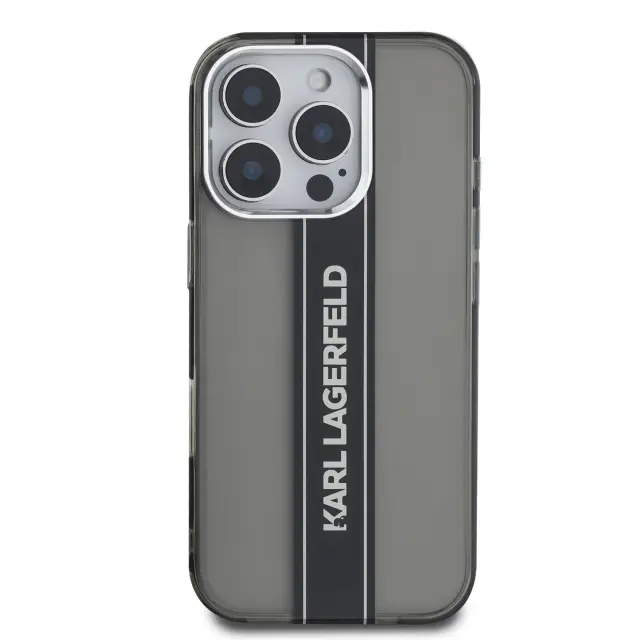 Karl Lagerfeld IML Stripe Logo Case for iPhone 16 Pro Black 3