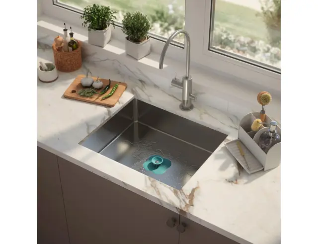 Πώμα Μπάνιου Haircatcher Bloom Umbra με διαστάσεις 7.5x7.5x2.5cm - Τυρκουάζ1024151-276 3