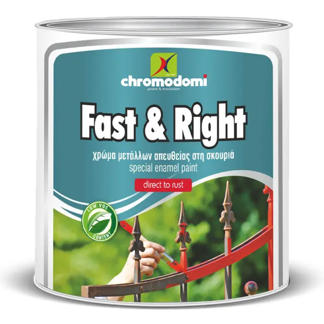 CHROMODOMI FAST AND RIGHT ΓΥΑΛΙΣΤΕΡΟ ΒΕΡΝΙΚΟΧΡΩΜΑ ΓΙΑ ΜΕΤΑΛΛΙΚΕΣ ΕΠΙΦΑΝΕΙΕΣ 750ML