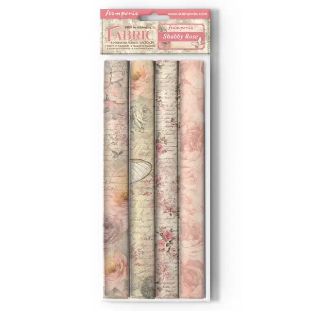Τυπωμένο ύφασμα Stamperia, 30x30cm, 4 τεμ, Shabby Rose