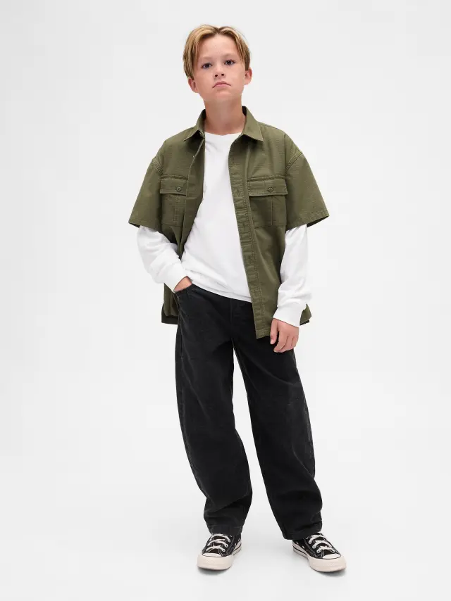 Παιδικό Baggy Barrel Τζιν Παντελόνι Black wash