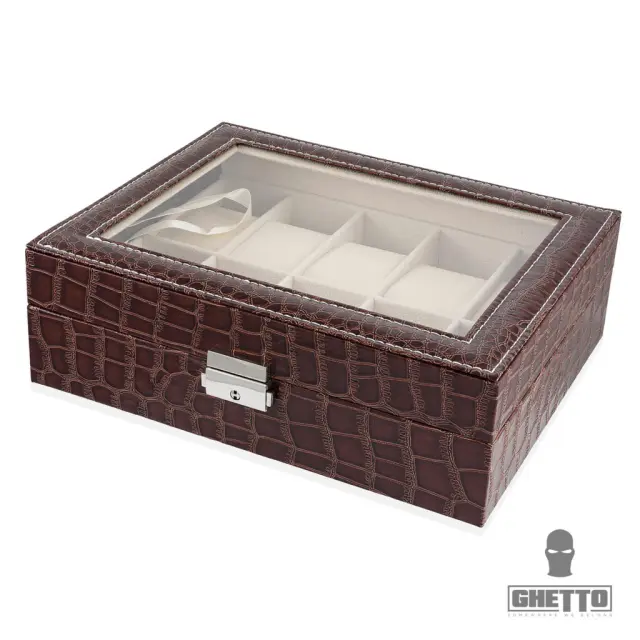 Ghetto Luxury Watch Storage Case | 10 Slot Organizer Box with Glass Display 2