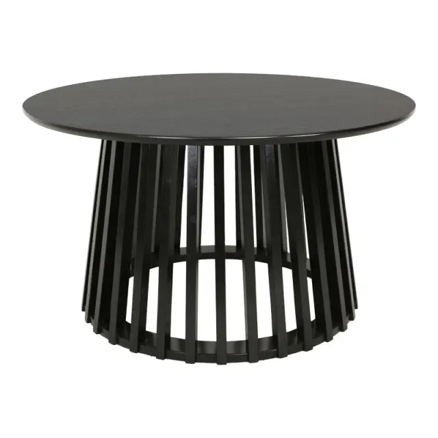 Τραπέζι σαλονιού Domonic pakoworld mdf σε μαύρη απόχρωση Φ80x45εκ 2
