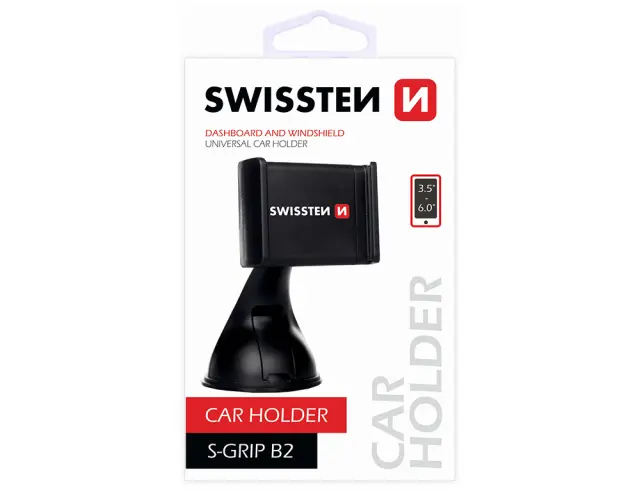 Βάση Κινητού Αυτοκινήτου Swissten S-GRIP B2 (65010200) με Ρυθμιζόμενα Άγκιστρα και βεντούζα - Μαύρη 3