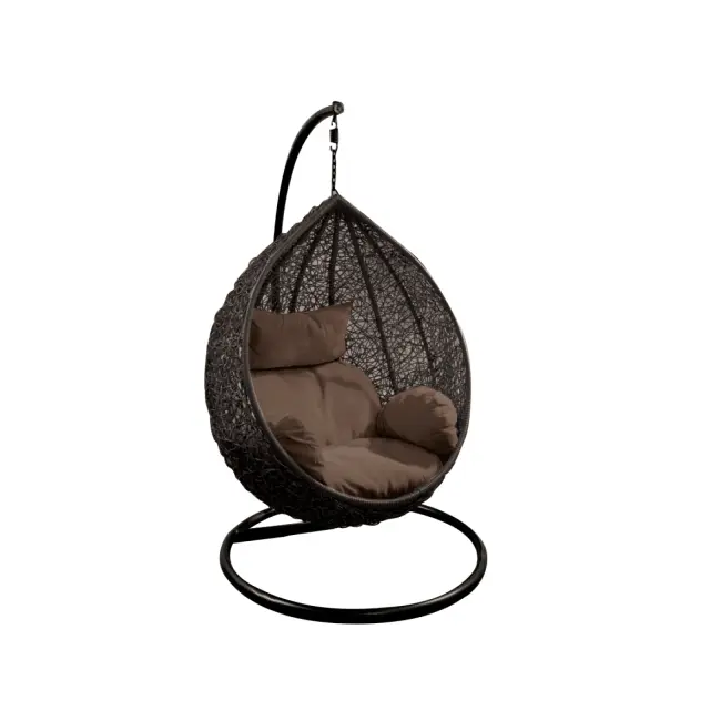 Αιώρα ISABEL Μέταλλο/Wicker Γκρι Σκούρο 105x112x114/208cm