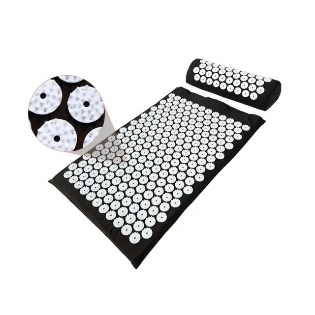Ανατομικό χαλί και μαξιλάρι μασαζ Acupressure Mat ΜΑΥΡΟ
