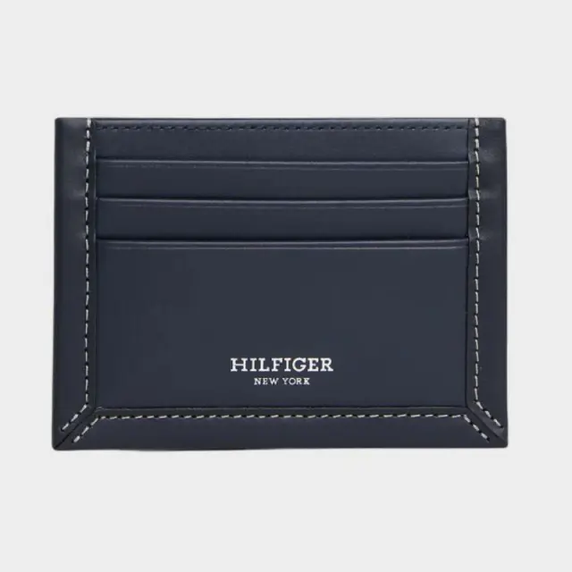 Tommy Hilfiger - Ανδρική θήκη καρτών Prep Classics Leather Card Holder AM0AM11870-DW6 Μπλε Σκούρο