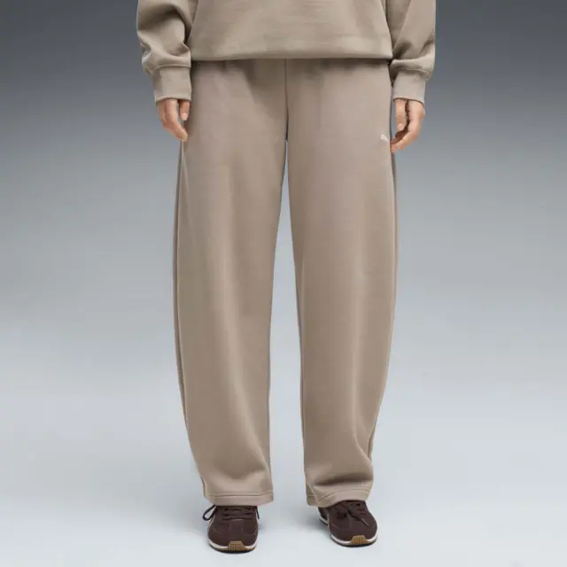 Puma Women's Essentials Relaxed Barrel Leg Fleece Pants Μπεζ 695423-81 (Puma)
