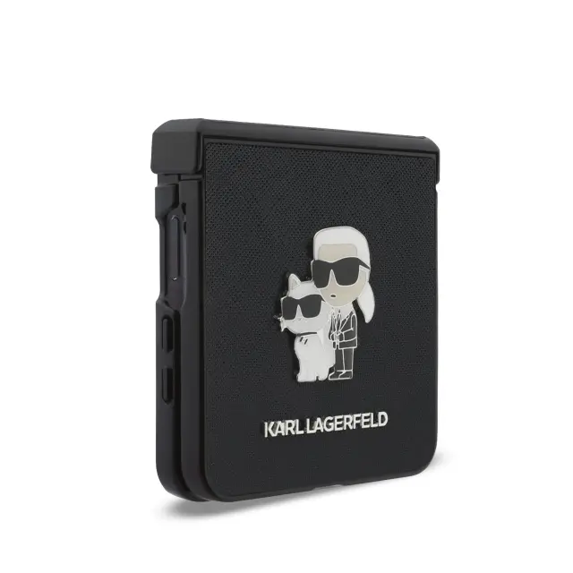 Karl Lagerfeld PU Saffiano Karl and Choupette Case for Samsung Galaxy Z Flip 8 Black 3