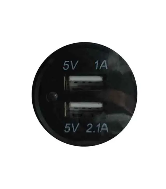 RCHANG Διπλός Φορτιστής USB Αυτοκινήτου 12–24V με Έξοδο 1A & 2.1A – Εντοιχιζόμενος W10005 - Cargador USB Dual 0111669 2