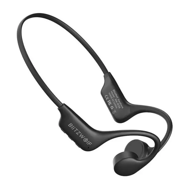 BlitzWolf BTS8 Bone Conduction Bluetooth Handsfree Ακουστικά με Θήκη Φόρτισης Μαύρα