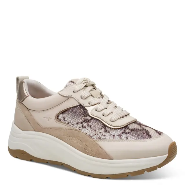 Γυναικεία Ανατομικά Δερμάτινα Sneakers Tamaris 1-23718-46 483 Beige Snake Animal Print - 36 2