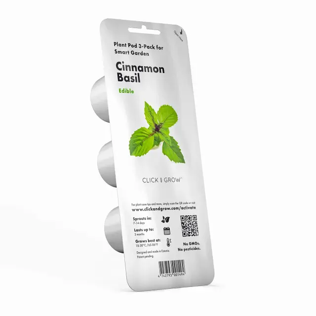 Click and Grow Συσκευασία Σπόρων με Χώμα, για Βασιλικό Κανέλλα – 3τμχ