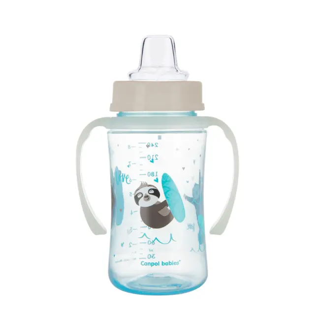 Εκπαιδευτικό Κύπελλο με Λαβές 240ml +6m Exotic Animals Canpol Blue 35/208 2