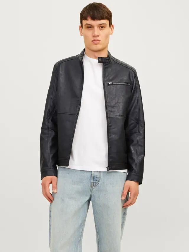 JJEDYLAN PU BIKER JACKET NOOS - Black 2