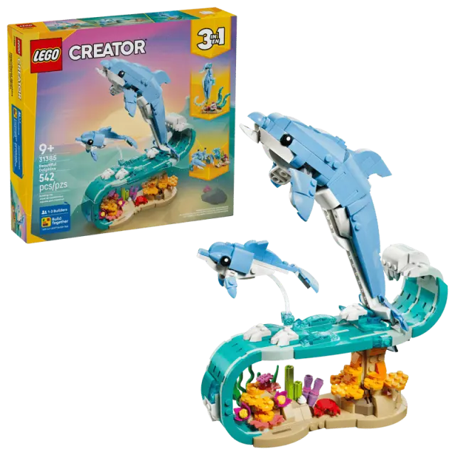 LEGO® Creator 3-in-1 Sea Animals: Beautiful Dolphins για 9+ Ετών 542τμχ - 31385 2