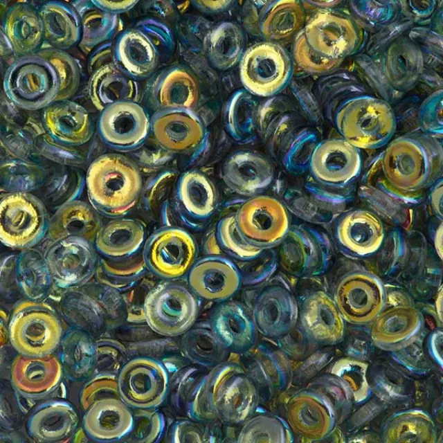 Χάντρα Czech O Beads 3.8mm - Crystal Blue Rainbow ~7gr