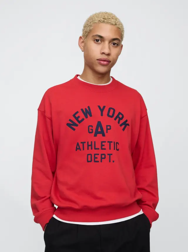 Κόκκινο Vintage Soft New York Athletic Logo Φούτερ TOMATO SAUCE