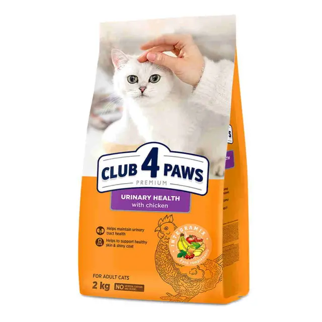 Club 4 Paws Low Grain Cat Adult Urinary με Κοτόπουλο 2Kg Μονόχρωμο