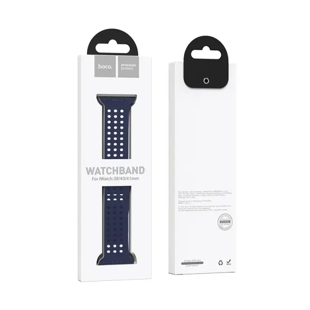 Watchband Hoco WA08 Flexible Honeycomb 38/40/41mm για Apple Watch 1/2/3/4/5/6/7/8/SE Evening Blue Silicon Band 2