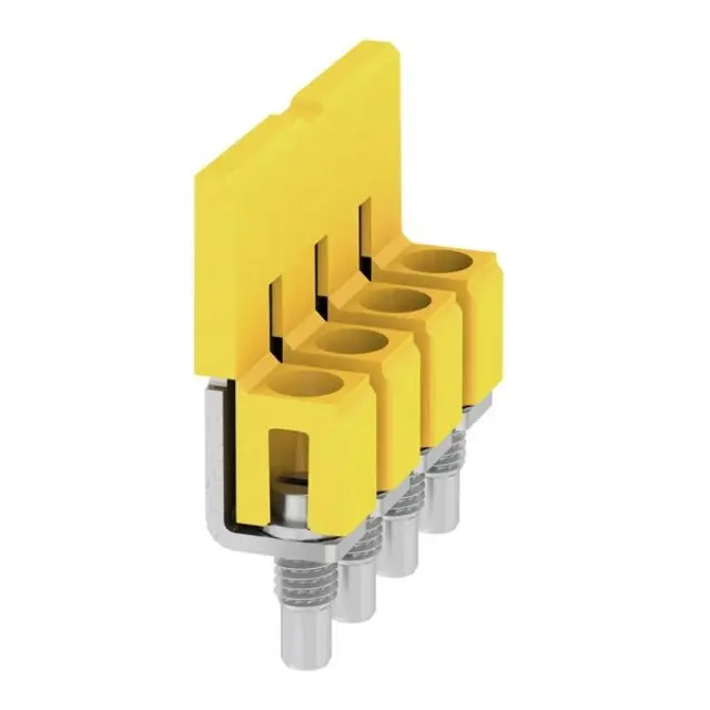 Cross-connector (terminal), when screwed in, yellow, 41 A, Number of poles: 4, Pitch in mm (P): 6.10, Insulated: Yes, Width: 7.6 mm