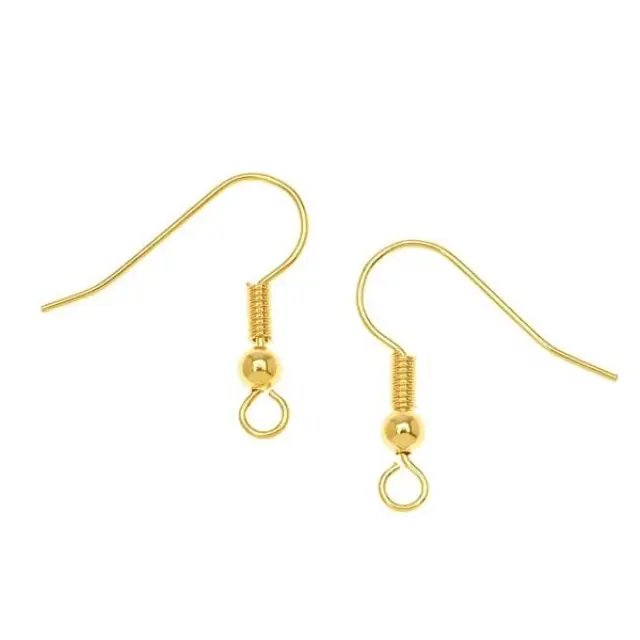 Σκουλαρίκι Hook 20mm με Σπείρα & Μπίλια 2mm - Gold Plated - 24τεμ