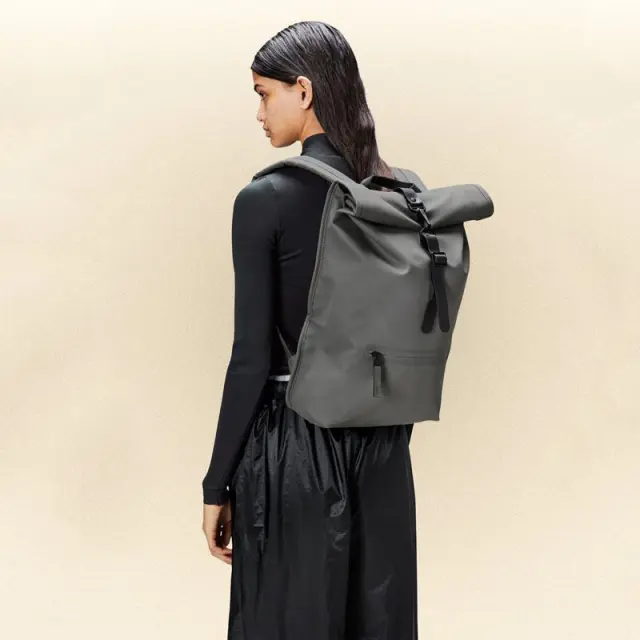 Σακίδιο Πλάτης Rains Rolltop Rucksack 13320-Grey Γκρι - ONESIZE 2
