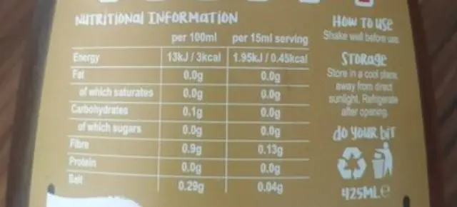 Zero Calorie Sugar Free Syrup Cookies & Cream 425ml The Skinny Food Co 2