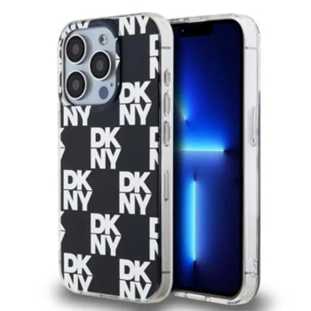 DKNY PC/TPU Checkered Pattern Case for iPhone 15 Pro Black