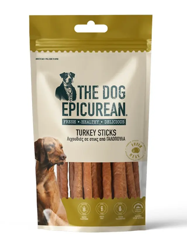 The Dog Epicurian Turkey Sticks Λιχουδιές για Σκύλους 100gr Μονόχρωμο