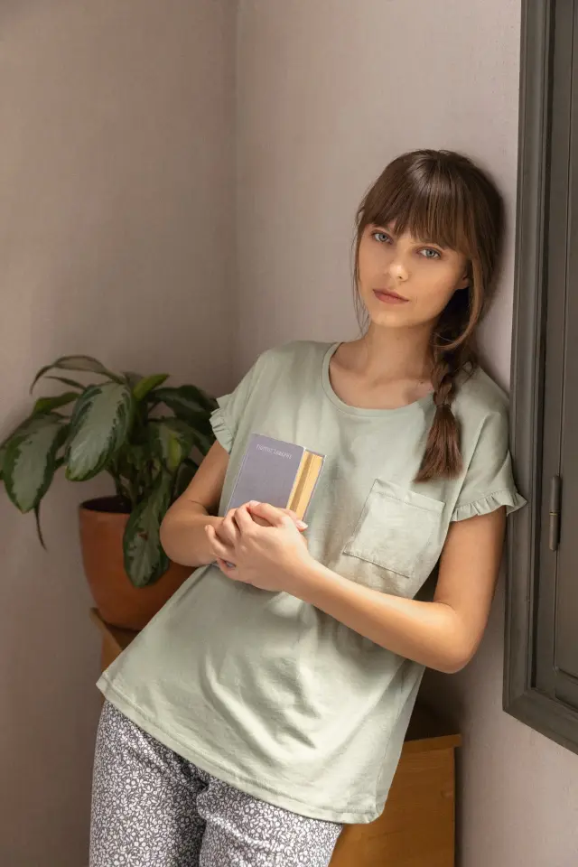 S1224 - Type - PYJAMA CAPRI AQUA FLOWER - M 2