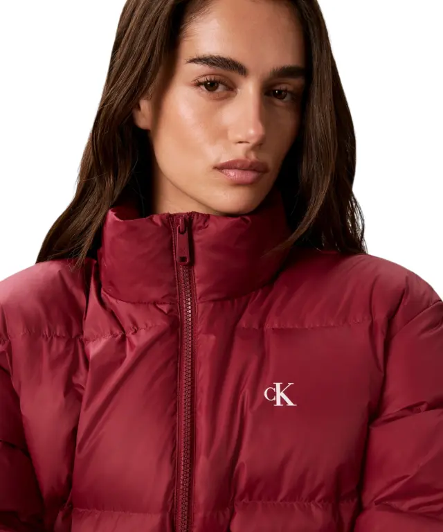 Calvin Klein - Γυναικείο Μπουφάν Short Down Puffer relaxed Fit LV047H500G-VG5 Μπορντό 2