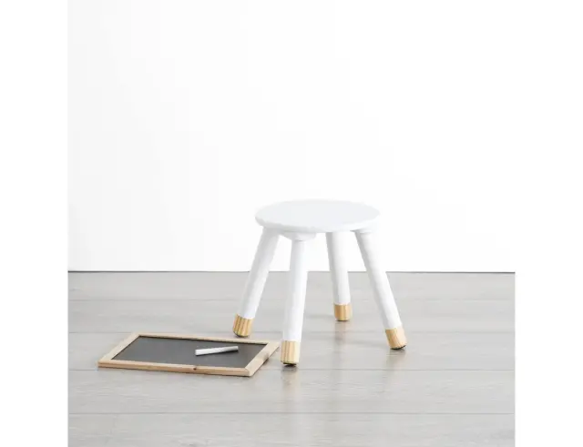 Παιδικό Σκαμπώ Atmosphera for Kids "Douceur" ξύλινο, Με διαστάσεις Φ24 x 26εκ, Λευκή απόχρωση 127143B 2