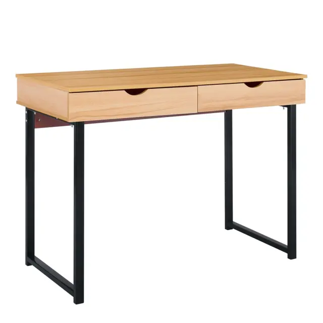 Γραφείο Μαύρο/Φυσικό Μέταλλο/MDF 100x48x75cm
