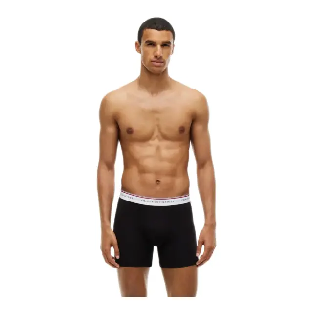 Tommy Hilfiger Ανδρικό Boxer Global Stripe Logo Waistband Trunks - Τριπλό Πακέτο, Χρώμα Μαύρο-Μαύρο-Μαύρο 2