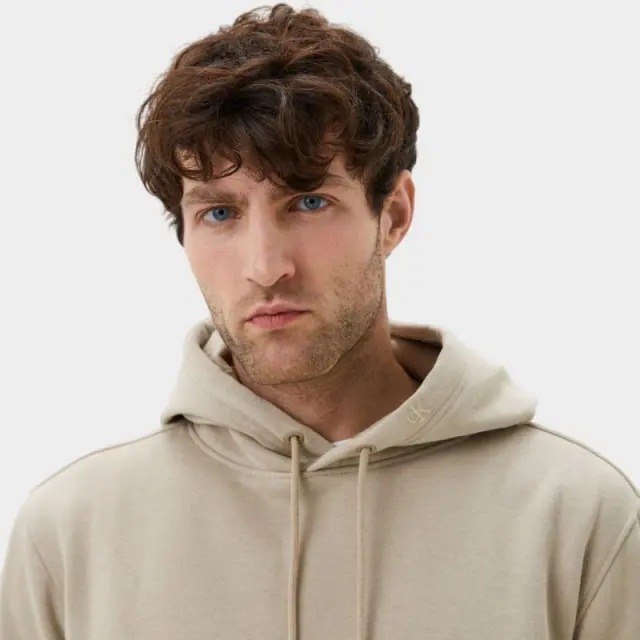 Calvin Klein - Ανδρικό Φούτερ με Κουκούλα και Τσέπες Institutional J30J322894-PED Μπεζ - 2XL 2