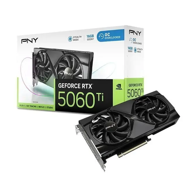 PNY Κάρτα Γραφικών GeForce RTX 5060 TI Verto OC Dual Fan 16GB GDDR7 (VCG5060T16DFXPB1-O)