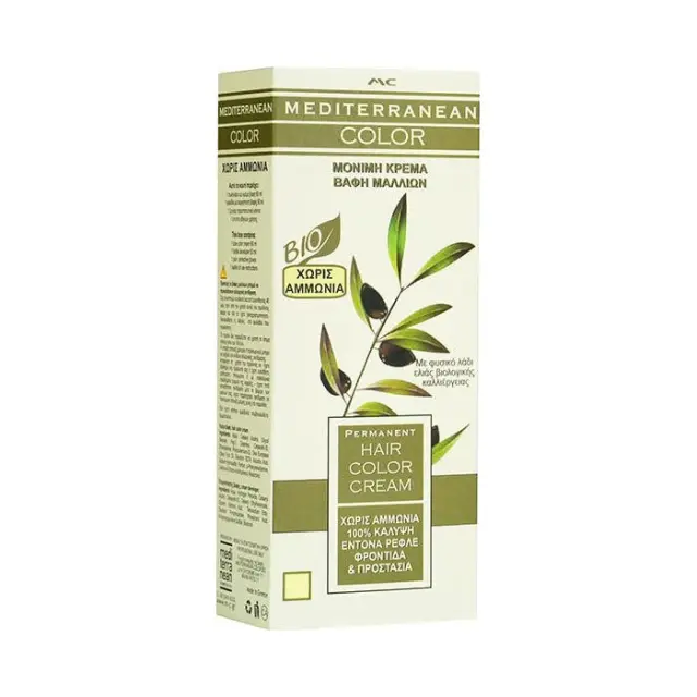 MEDITERRANEAN COLOR Bio Μόνιμη Βαφή Μαλλιών 7/8 Ξανθό της Άμμου 60 ml