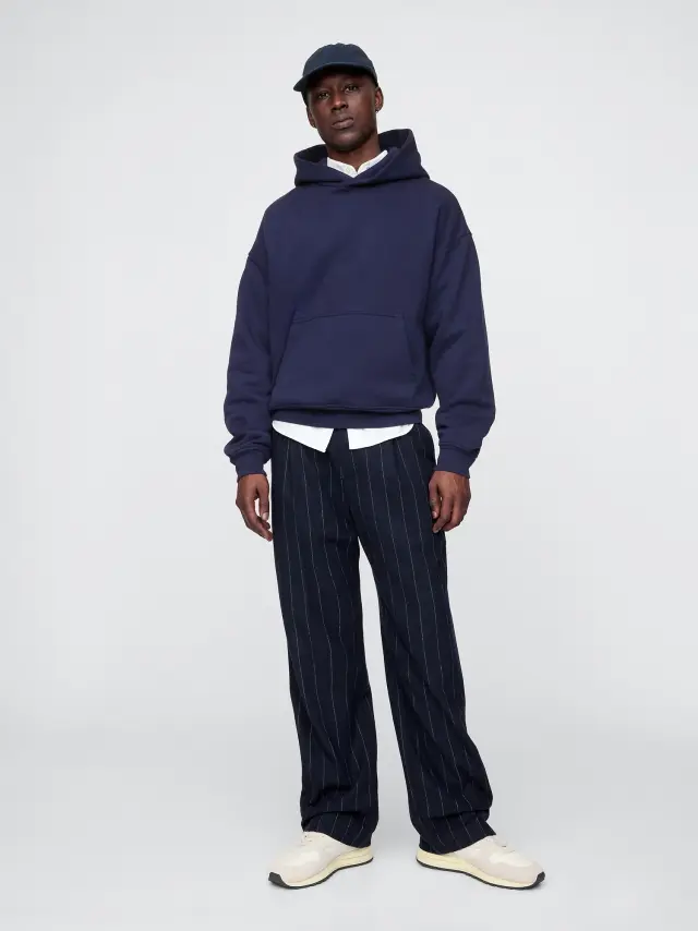 365 Wool-Blend Relaxed Παντελόνι Navy stripe