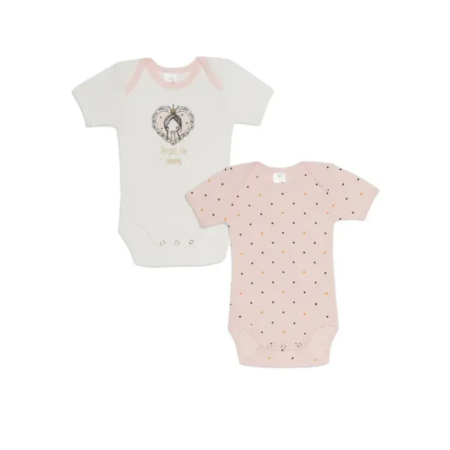 Minerva Βρεφικό Φορμάκι Κορίτσι Perfect Like Mommy - Διπλό Πακέτο, Χρώμα Λευκό-Ροζ