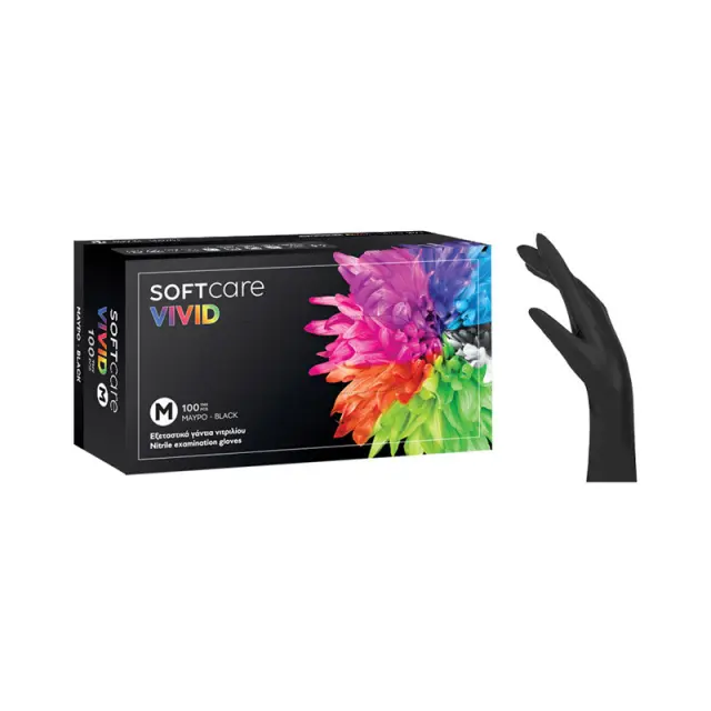 Soft Care Vivid Γάντια Νιτριλίου Μαύρο 100τεμ 3