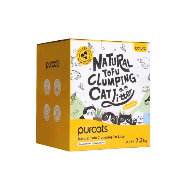 Cature Tofu Clumping Cat Litter Milky Sent Βιοδιασπώμενο Υπόστρωμα Υγιεινής για Γάτες 18Lt (7,2Kg) Μονόχρωμο