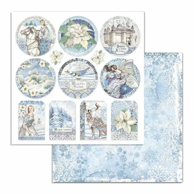 Χαρτί Scrapbooking Stamperia Διπλής Όψης - Winter Tale Frames - 31x30cm