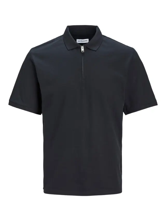 JJEMAC ZIP SS POLO SN dark navy