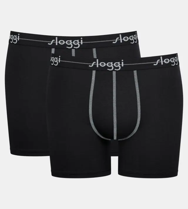 Sloggi Men Μακρυά Μποξεράκια Start Short Μαύρο 2-Pack