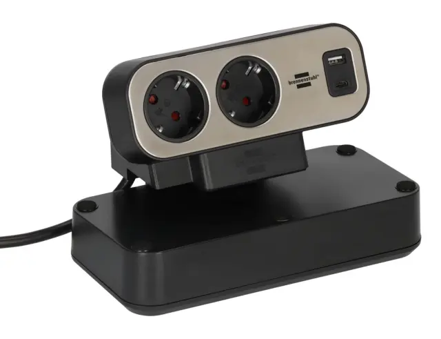 Επιτραπέζιο Πολύπριζο Estilo Brennenstuhl - 10x Schuko - 1x USB-A, 1x USB-C - Με Διακόπτη On/Off - Καλώδιο 2m - Black1153580200 2