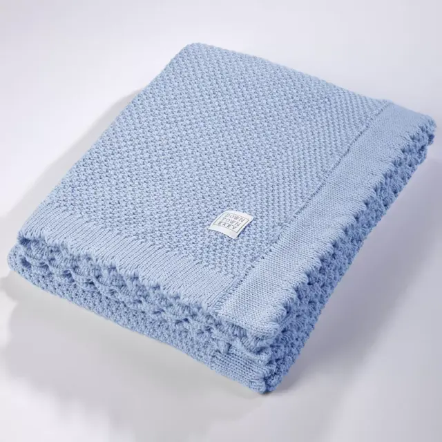 Κουβέρτα βαμβακερή DT457 Λίκνου 75x105 Blue