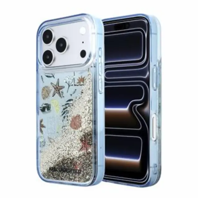 Karl Lagerfeld® Liquid Glitter Beach Θήκη για iPhone 17 Pro Max/18 Pro Max- Blue.